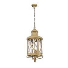Trans globe Lighting -four light oudoror handing lanter color golden brown