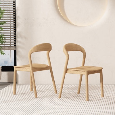 mereus solid wood side chair dining chair (set of 2) 