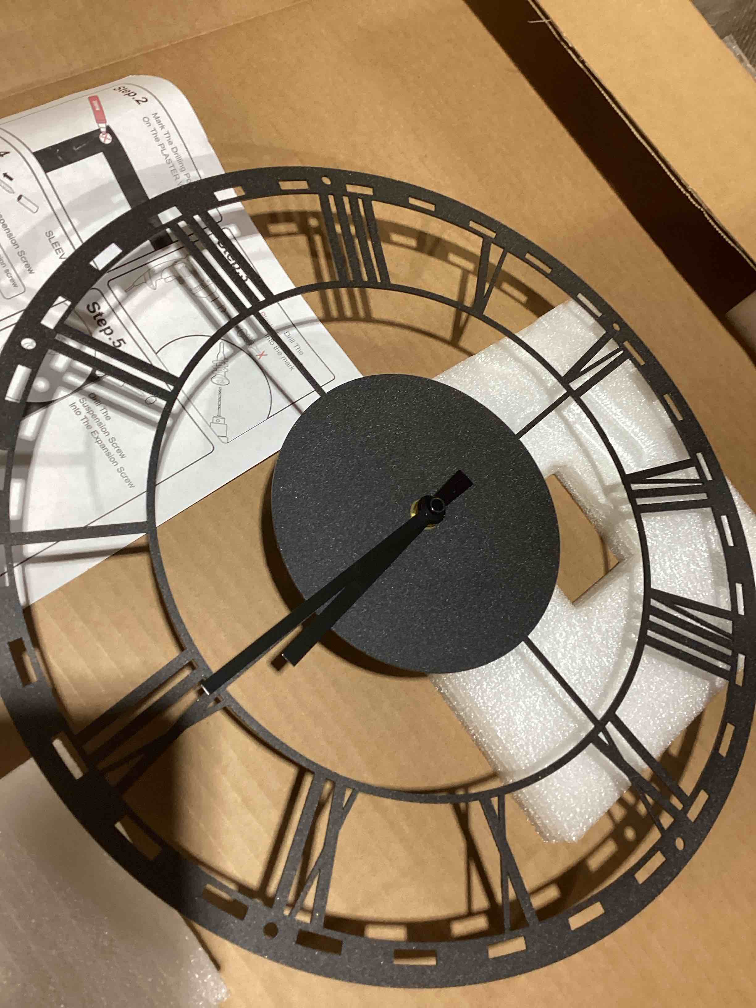 Condition photo showing Good Condition for silent metal wall clock with numbers, large wall clock, modern wall clock, clocks for wall, mid century clock, unique clock, wanduhr,horloge