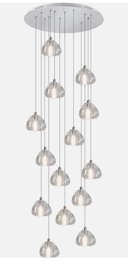 98" H 14 Crystal Lights Modern LED Chandeliers for Foyer Living Room Raindrop Pe