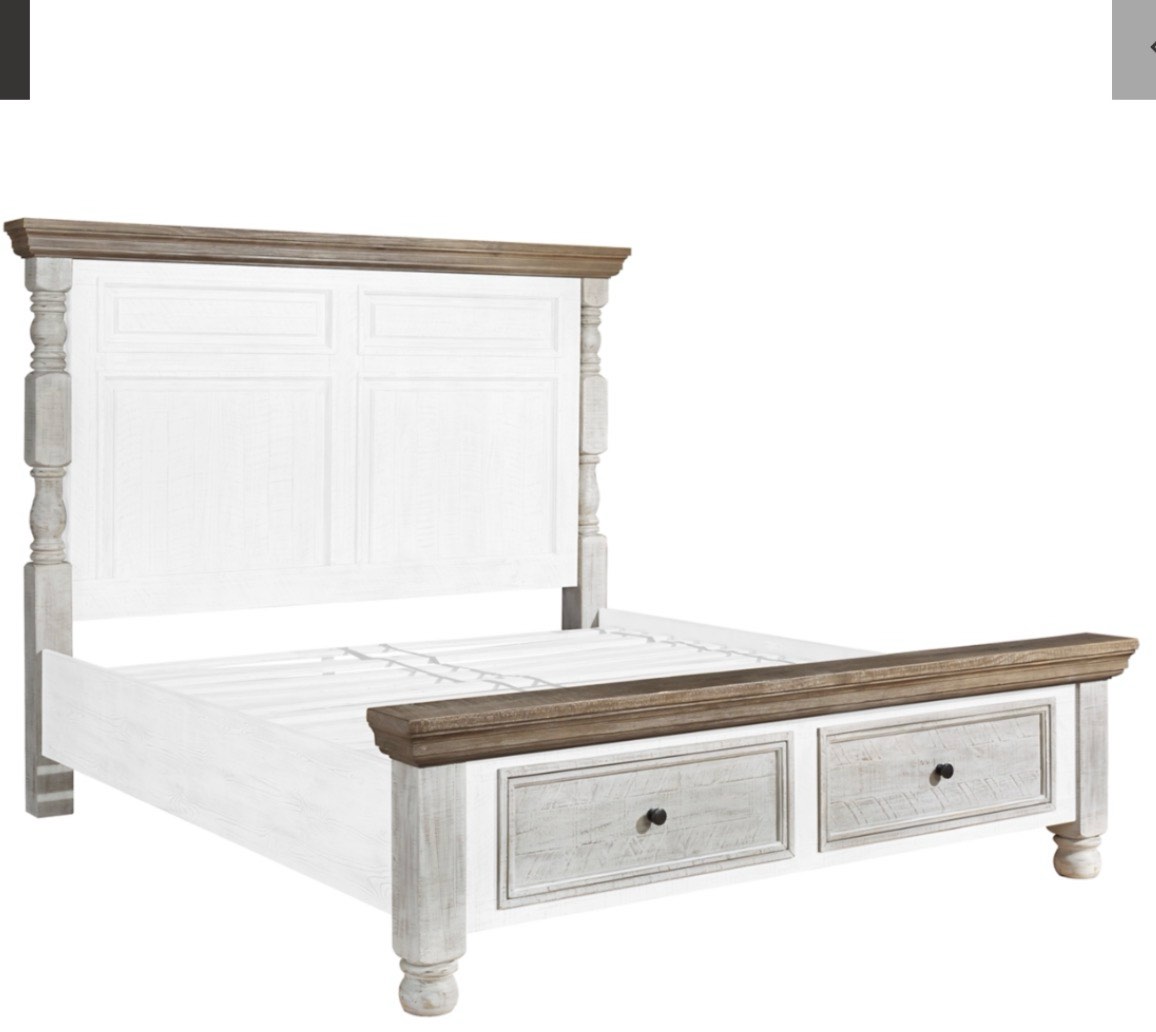 B814-50s Ashley Furniture Havalance Queen Bed With Drawers incomplete 