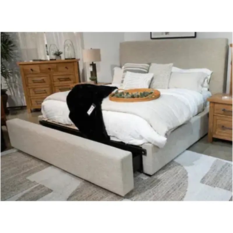 B794-181 Kristiland Queen Upholstered Bed Queen Upholstered Headboard Storage Footboard