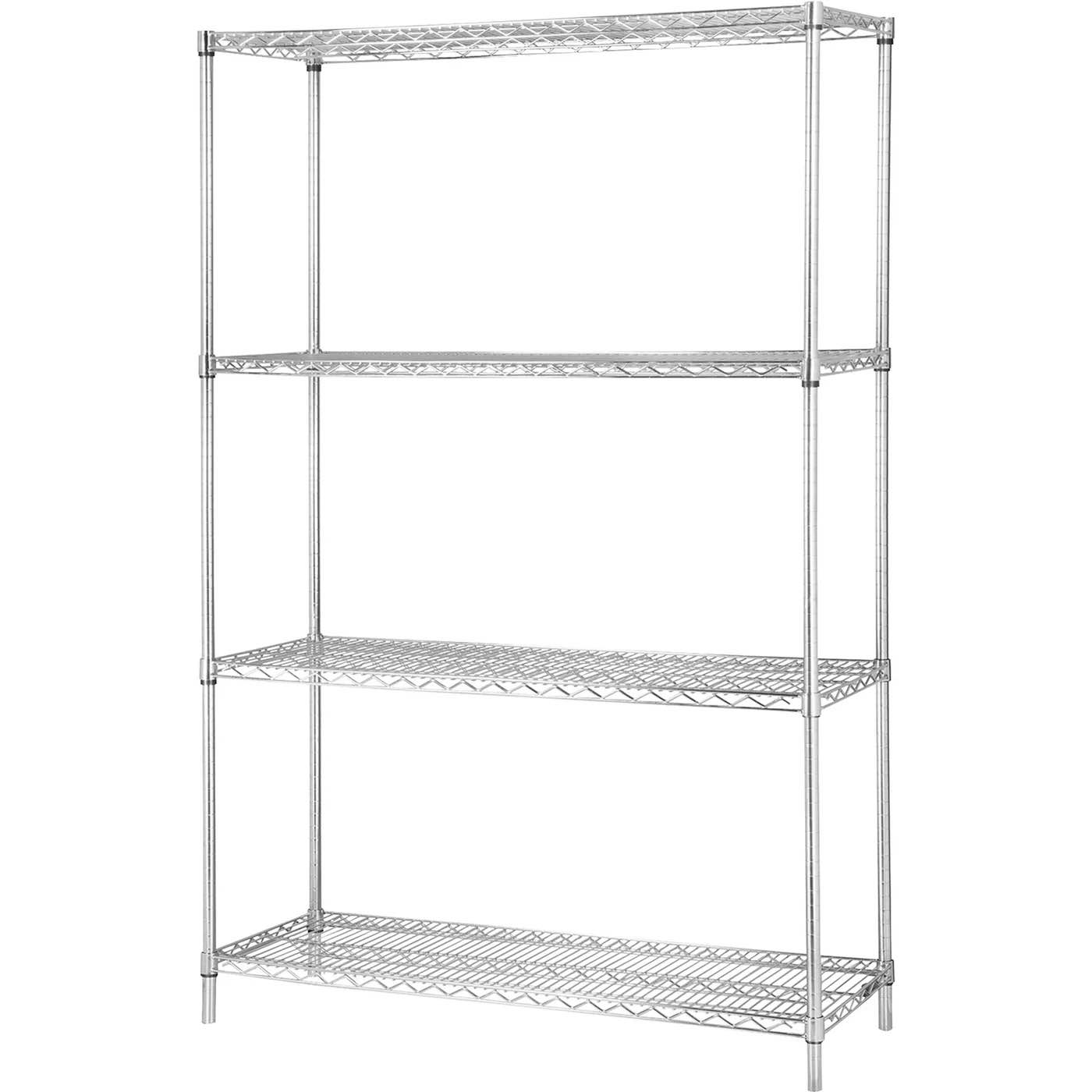 Lorell Industrial Wire Shelving Starter Kit, 36" x 18", Chrome (LLR84187
