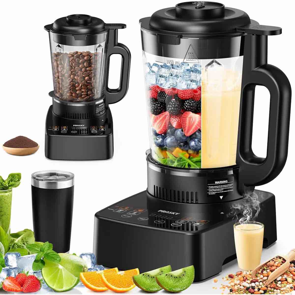 10-in-1 Heating Blender: Hot Soup Maker, Smoothie Blender, Nut Milk Machine - Powerful 2400W Kitchen Blender with Self-Clean & Safety Features