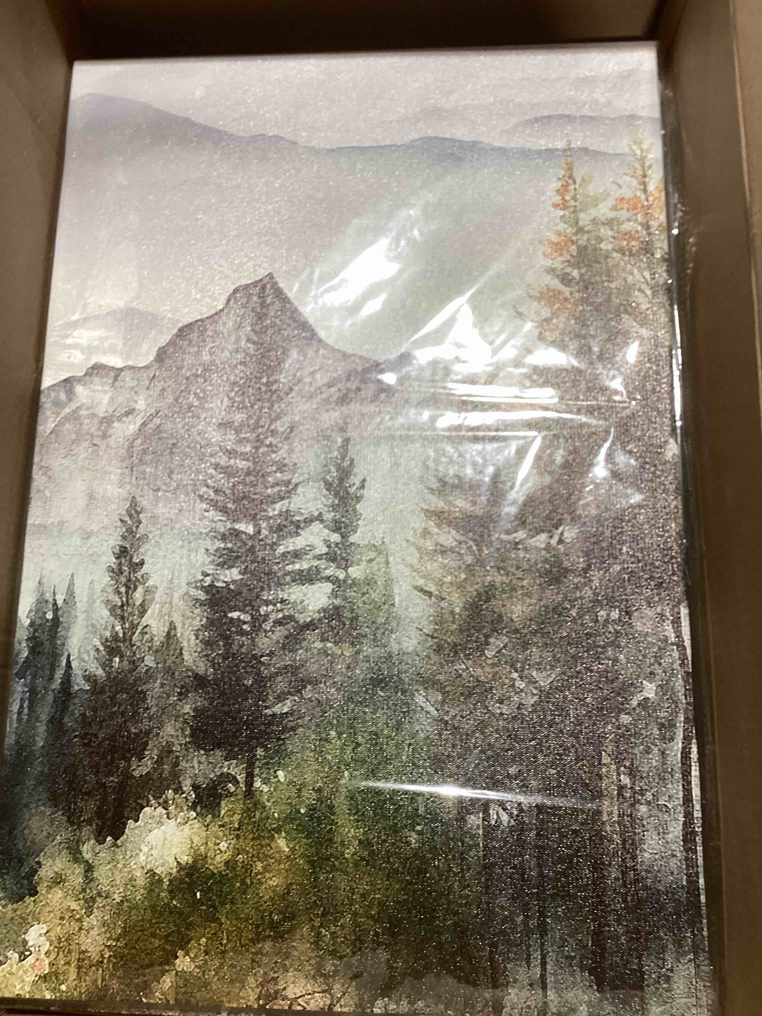 Condition photo showing New/Like New for mhartk66 wall art for living room modern wall decor for bedroom office decor abstract mountain forest landscapes ink painting 3 piece framed canvas art prints ready to hang wall pictures home decor 12x16inches*3pcs forest landscape painting