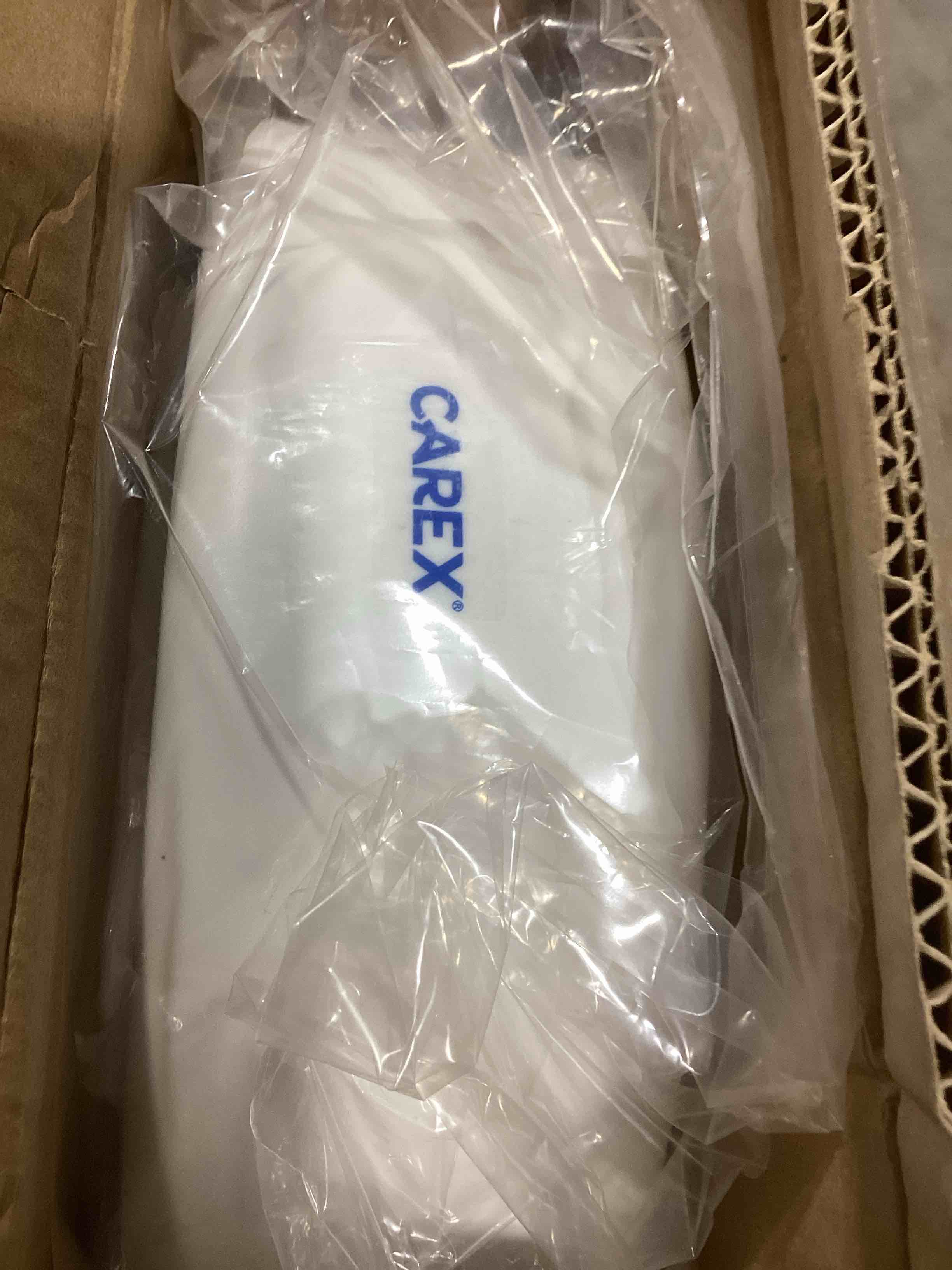 Condition photo showing New/Like New for carex toilet seat riser, round raised toilet seat adds 3.5 inches to toilet height, for assistance bending or sitting, 300 pound weight capacity toilet riser