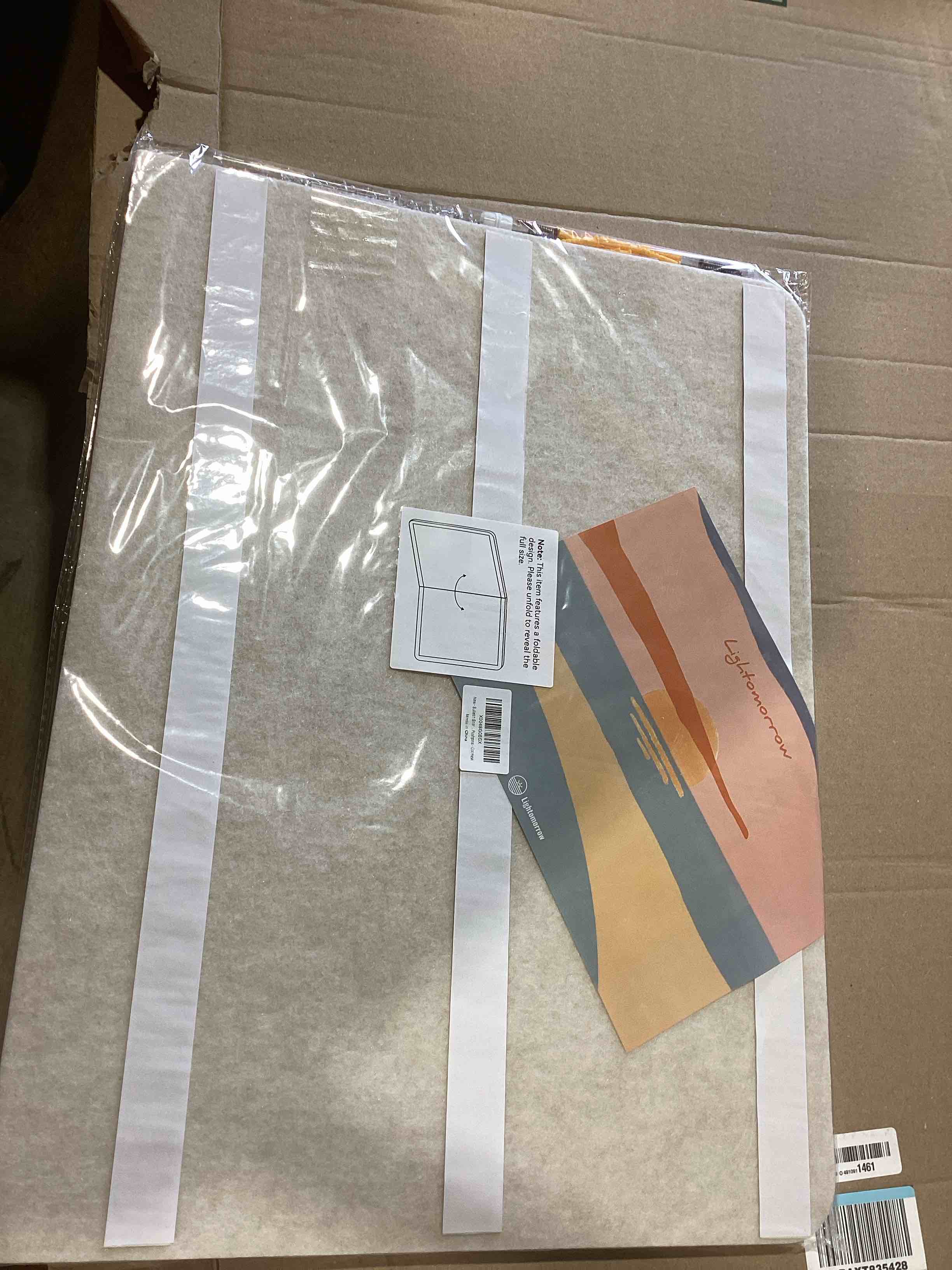 Condition photo showing New/Like New for bulletin board, 36 x 24 inches felt board - decorative pin board, cork board alternative for wall, 3' x 2' foldable self-adhesive vision board prayer board with 20 pushpins - oatmeal oatmeal 36×24 inches