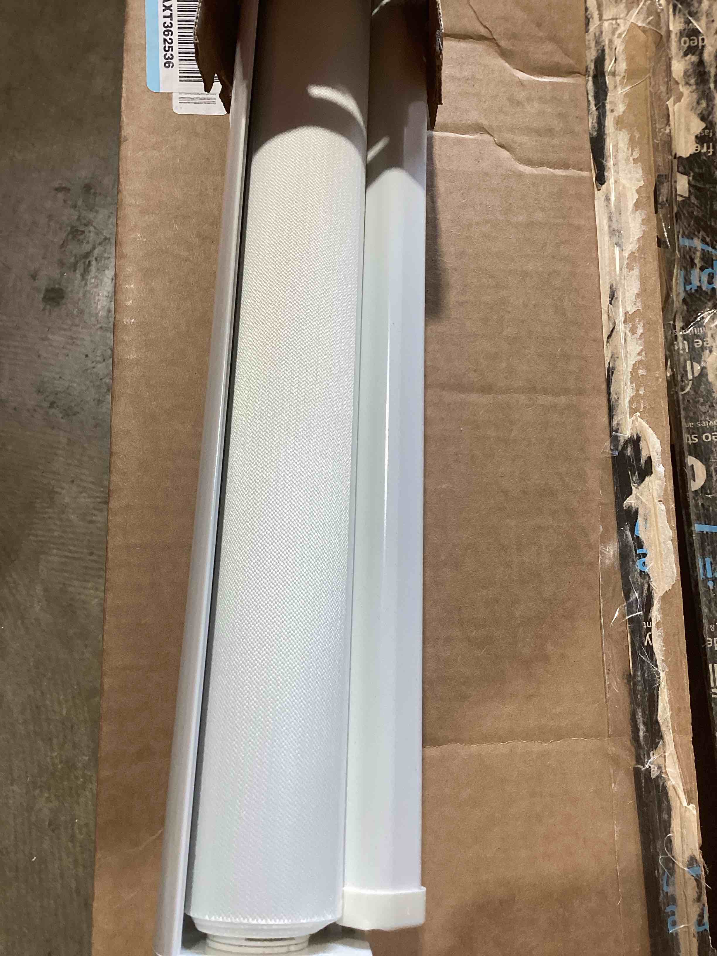 Condition photo showing New/Like New for chrisdowa cordless zebra blinds for windows, dual layer free-stop light filtering window roller shades, pull down privacy zebra shades for home, office, bedroom, door (44" w x 72" h, white) 44"w x 72"h white