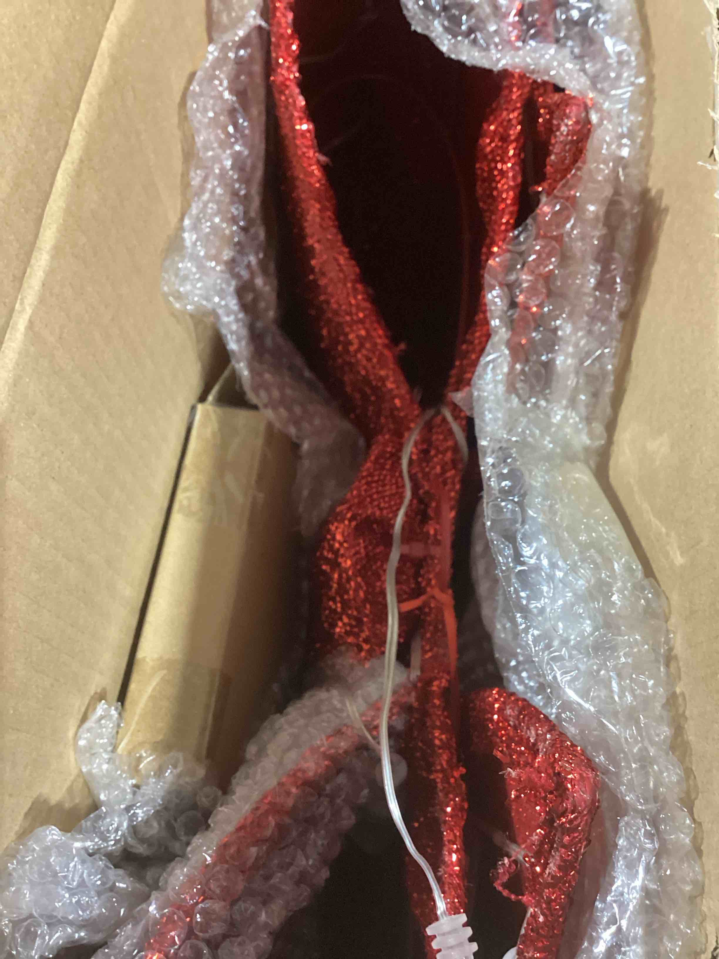 Condition photo showing New/Like New for 24" 40 led lighted red sparkly bow christmas decoration