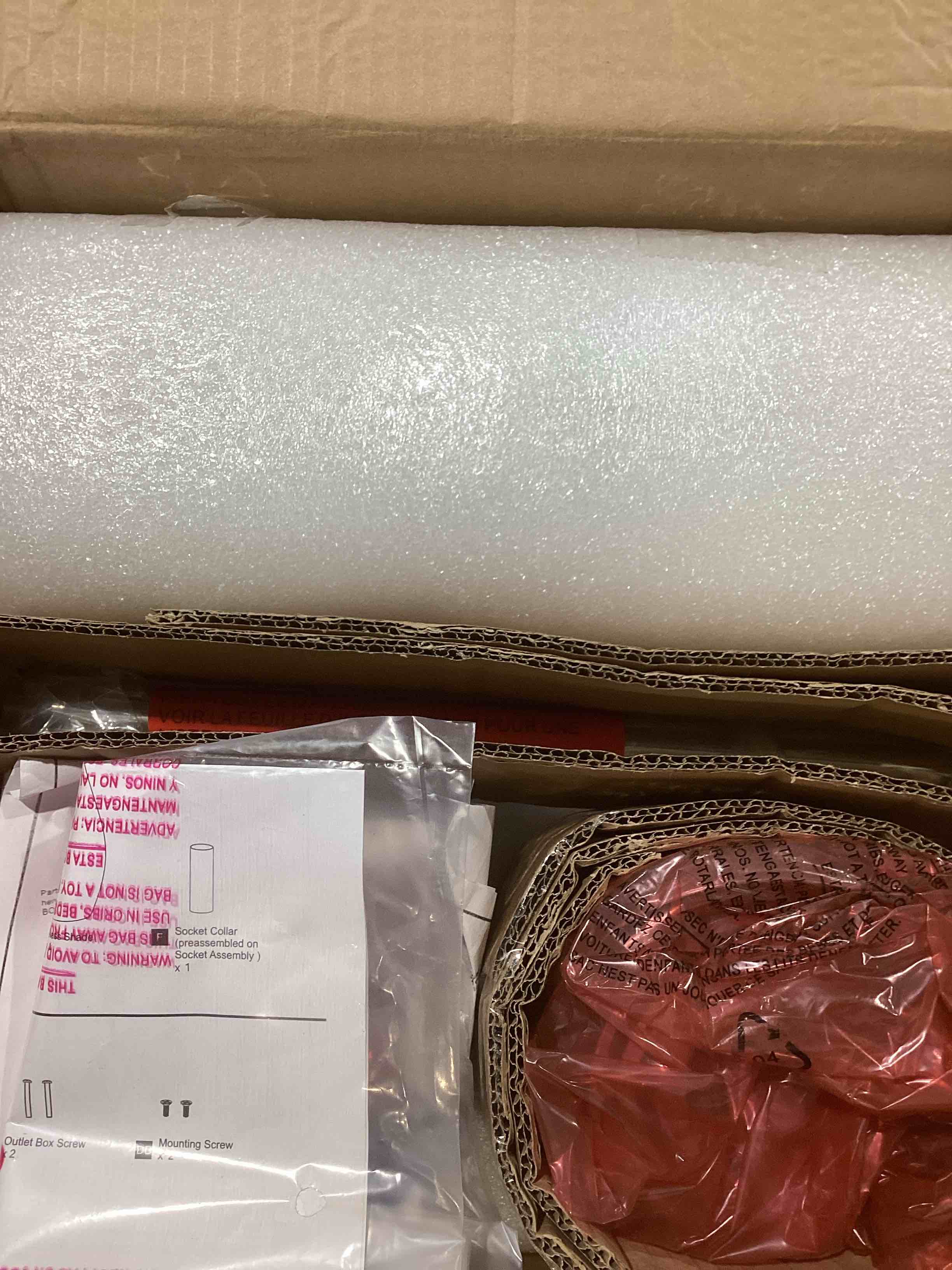 Condition photo showing New/Like New for quoizel spruce 1-light polished chrome pendant light