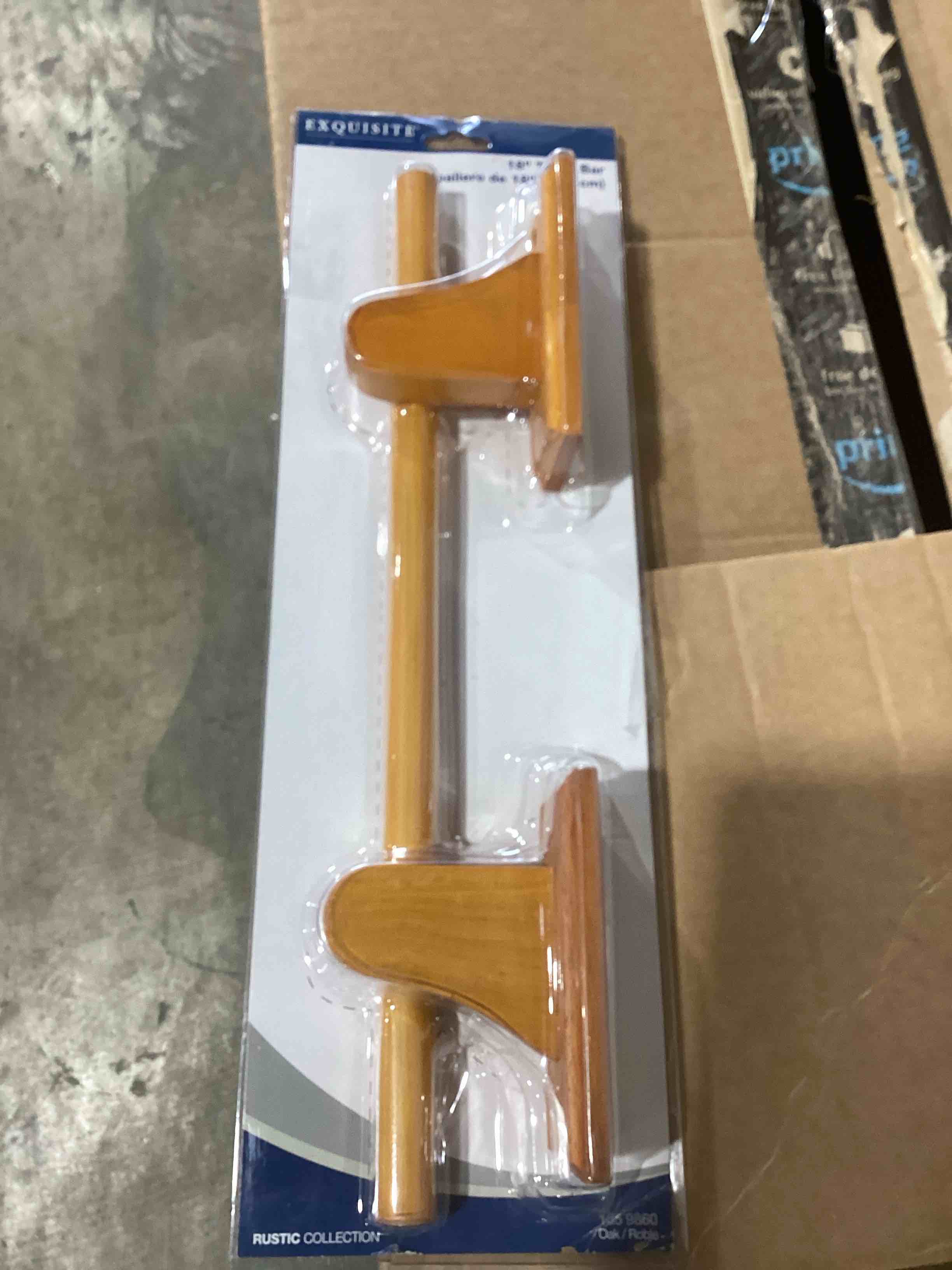 Condition photo showing New/Like New for 165 9860 18" rustic oak towel bar