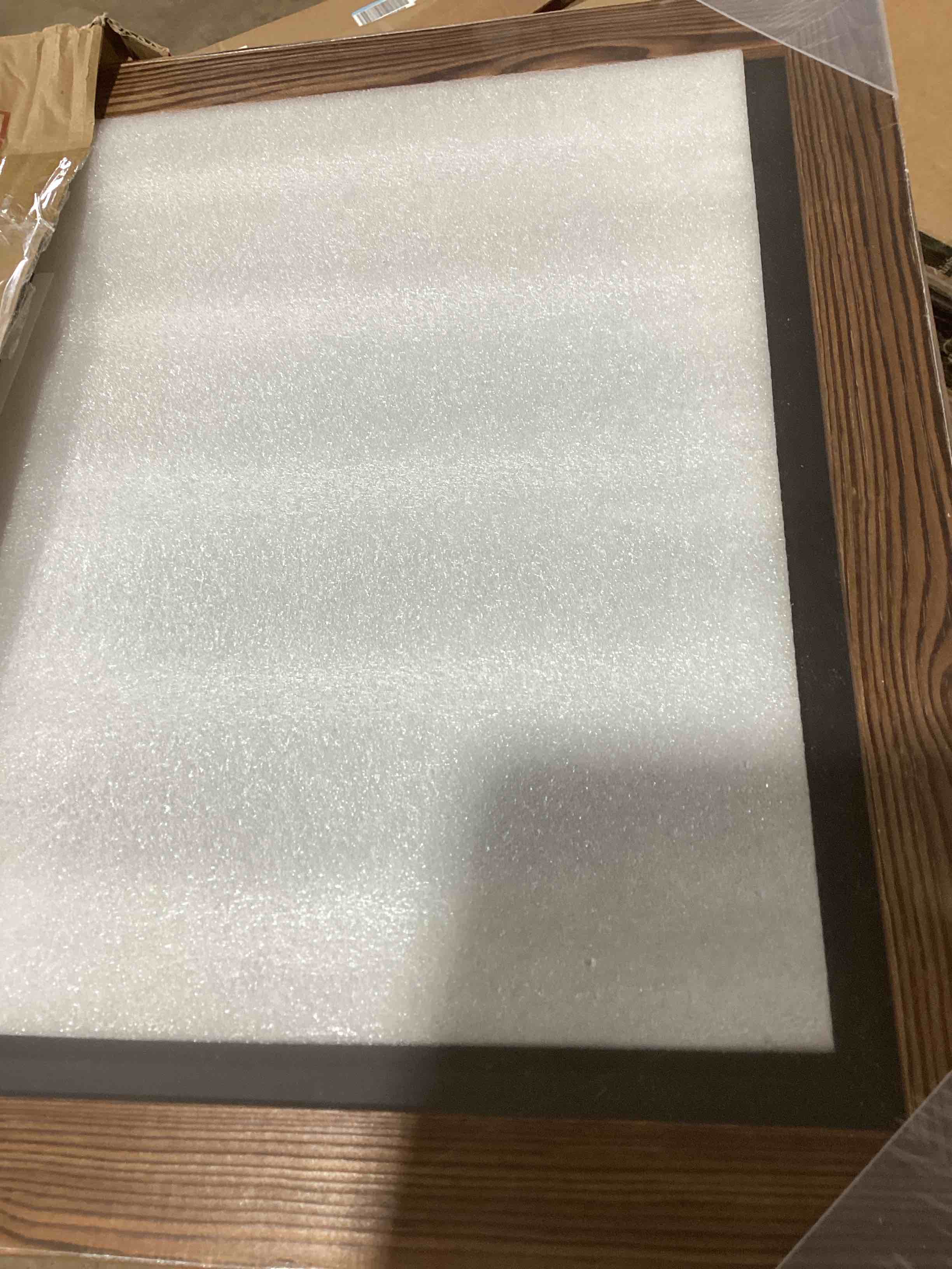 Condition photo showing New/Like New for hbcy creations 18" x 24" torched brown solid wood frame wall chalkboard, magnetic surface, home décor, restaurant & café menus, blackboard, includes chalk, eraser & hanging hardware