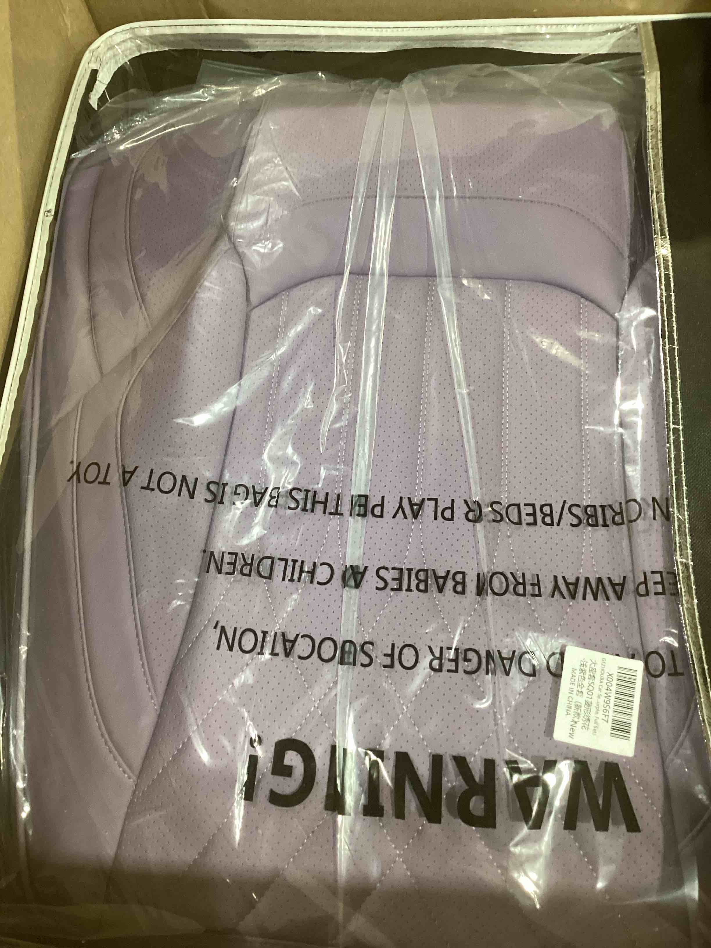 Condition photo showing New/Like New for gezhouba purple car seat covers full set, luxury leather purple seat covers for women, full coverage waterproof anti-slip car seats universal fit for most 5-seater cars suvs