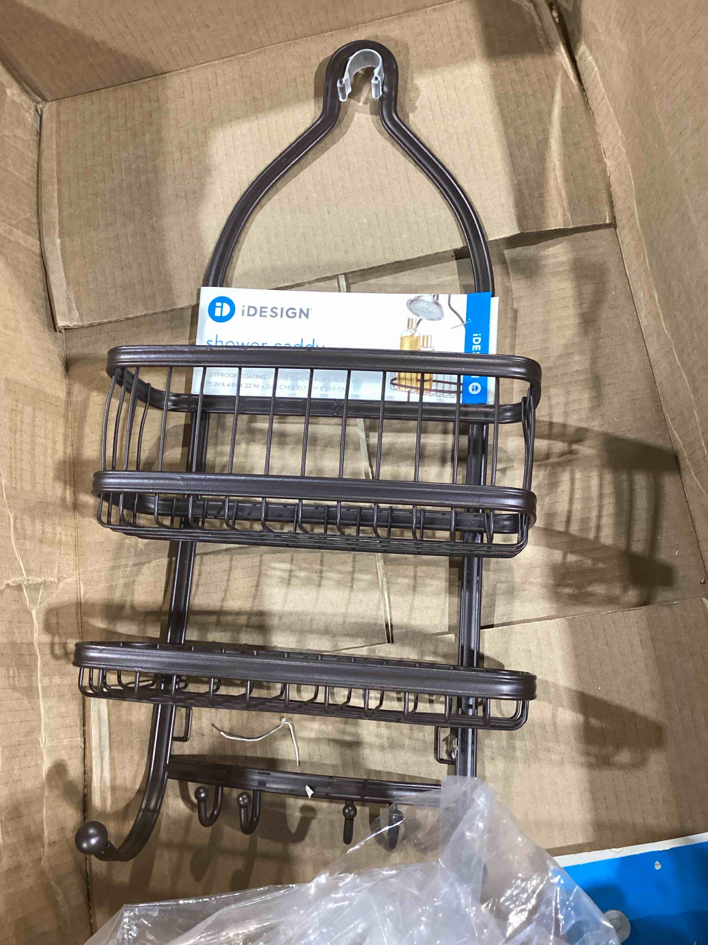 Condition photo showing New/Like New for idesign 61971 york lyra hanging shower organizer - 10" x 4" x 22", bronze