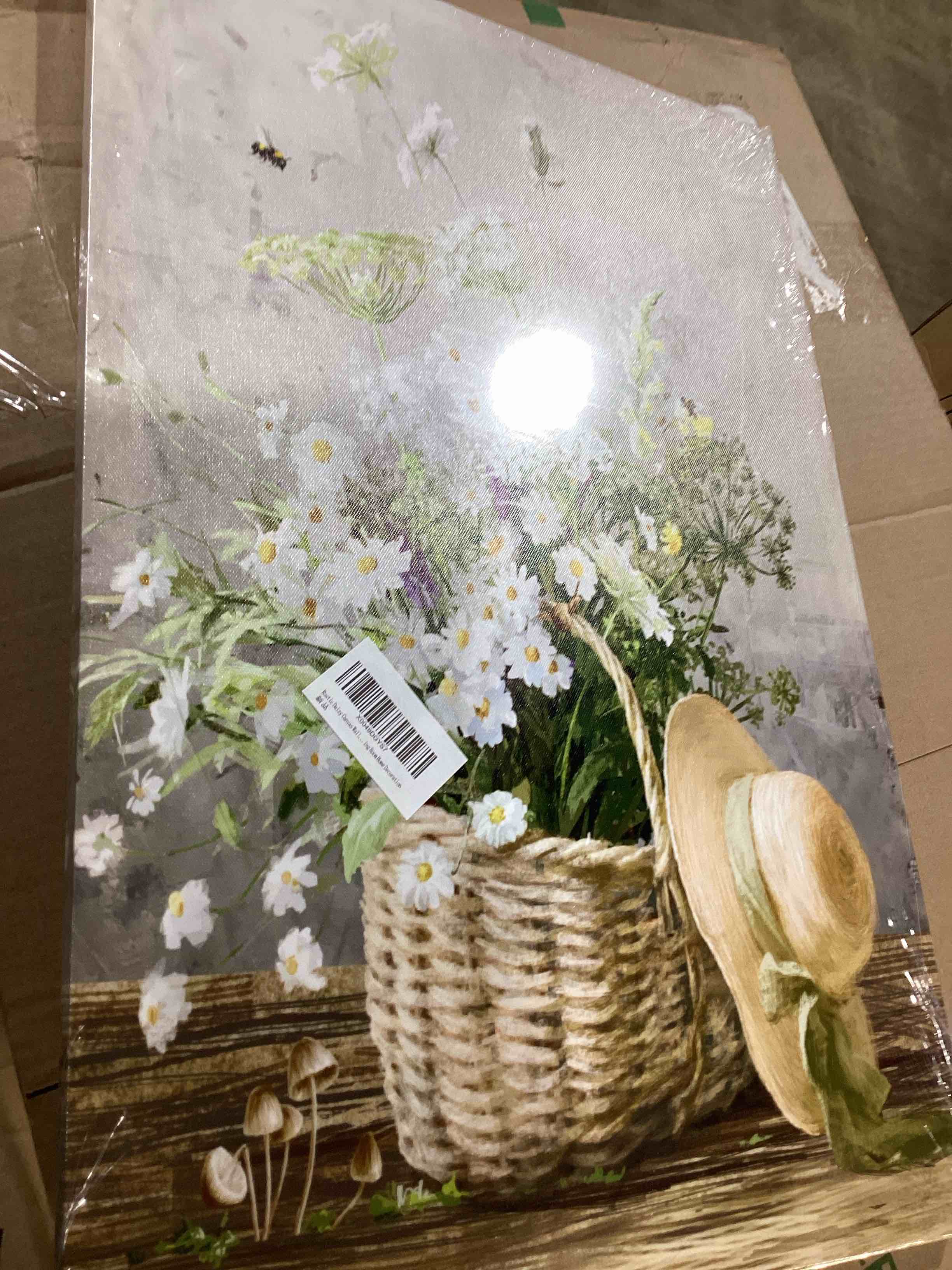 Condition photo showing New/Like New for dazzlewall daisy paintings canvas wall art rustic floral farmhouse country wall decor botanical flower poster for bedroom living room 12x16in unframed