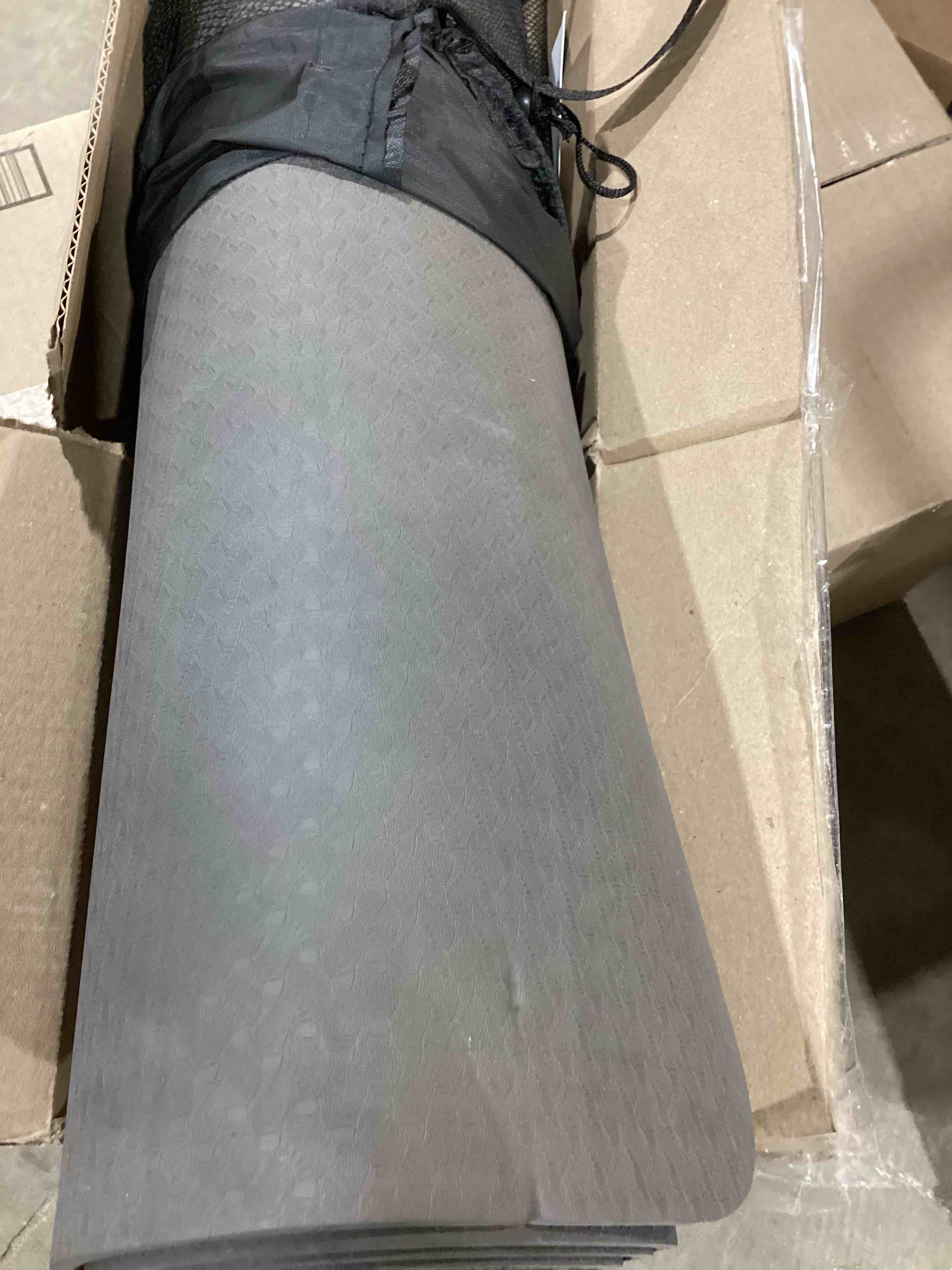 Condition photo showing Good Condition for yoga mat non slip, pilates fitness mats, eco friendly, anti-tear 1/4" thick yoga mats for women, exercise mats for home workout with carrying sling and storage bag 72"x24" black