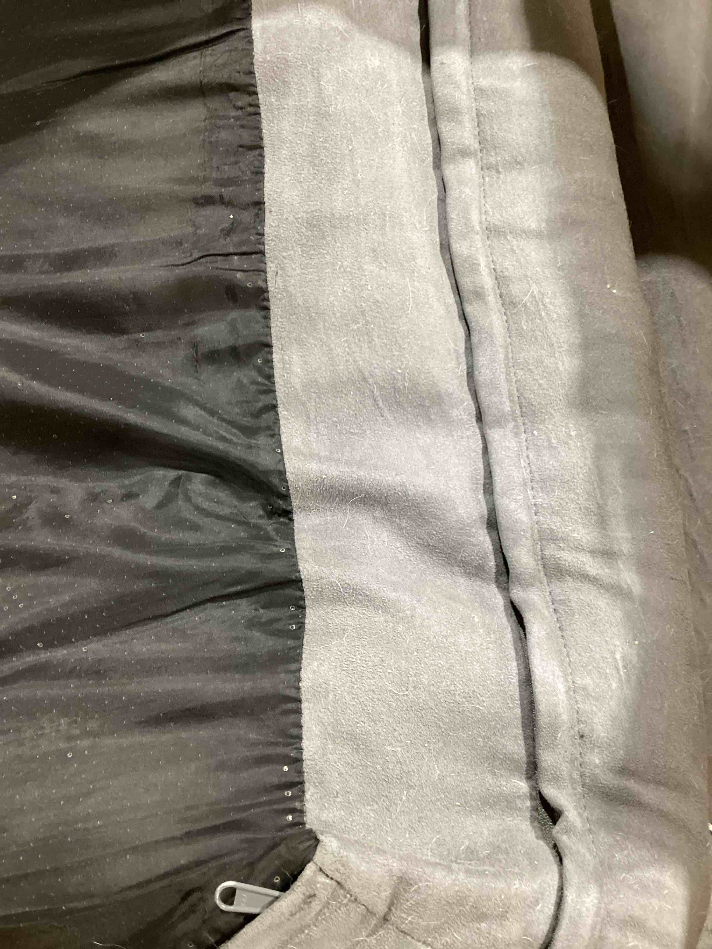 Condition photo showing As Is for friends forever large dog bed, orthopedic pet sofa memory foam mattress, calming dog couch, wall rim pillow, water resistant liner, washable cover, non-slip bottom, chester, large grey memory foam dog bed chester grey large (36" x 28" x 9")