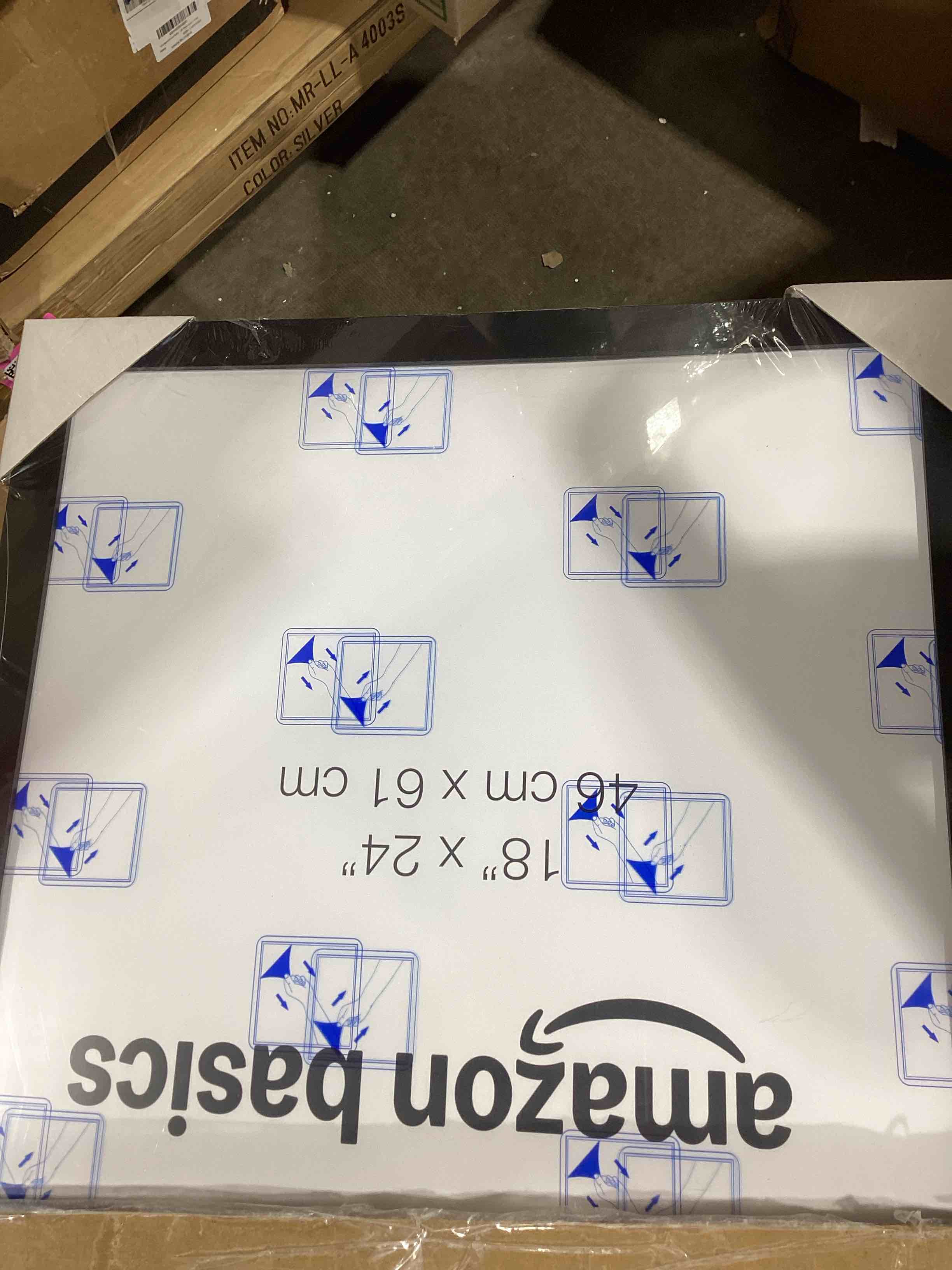 Condition photo showing New/Like New for amazon basics rectangular wood poster frame, 18" x 24", black