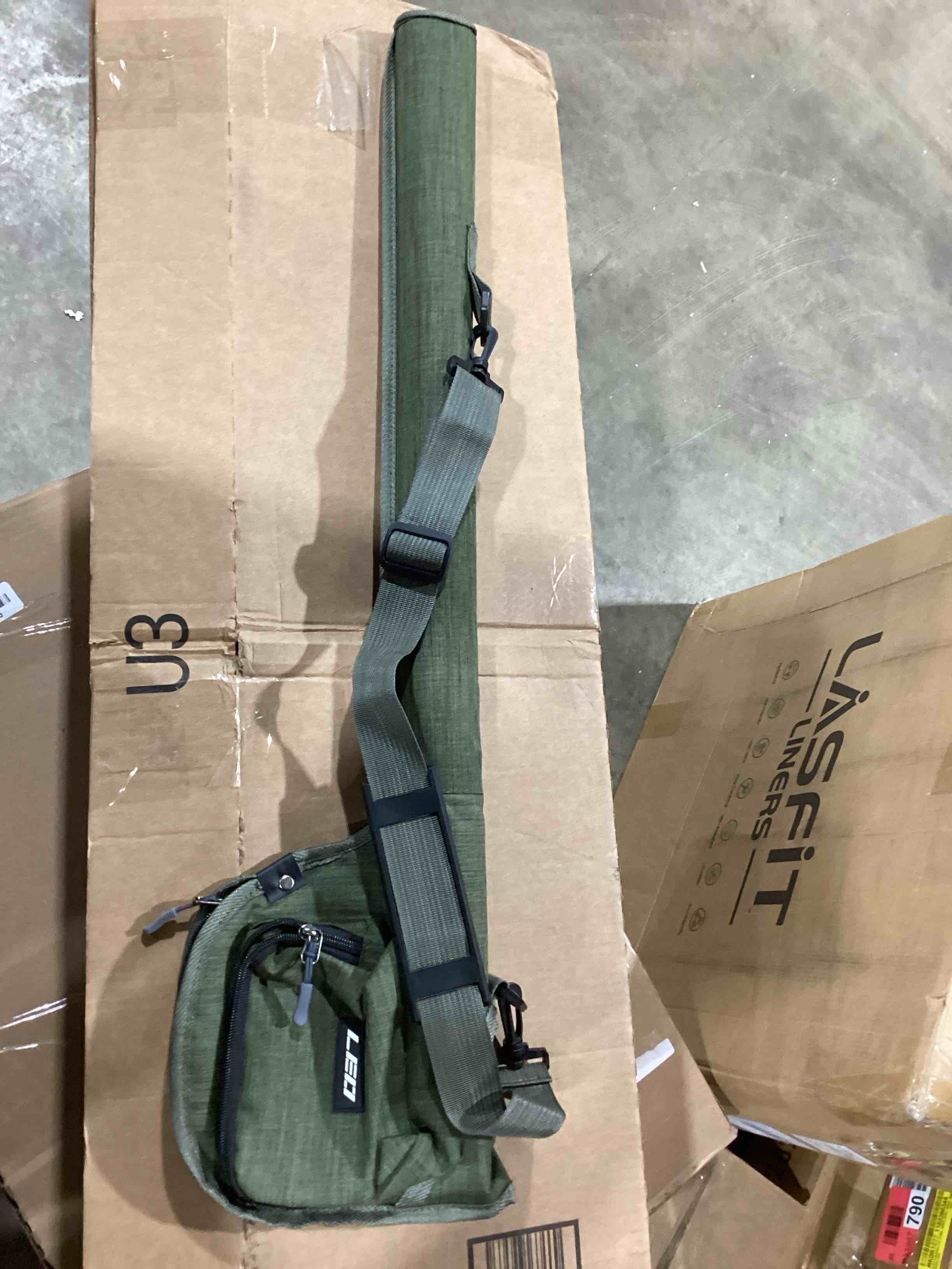 Condition photo showing New/Like New for doorslay fishing rod case fishing pole bag with reel pouch fly fishing bag for 9ft 2 pieces/4pieces rod fishing rod bag