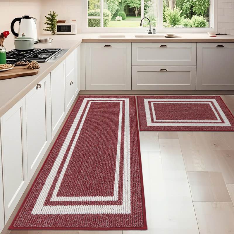 caylon kitchen mat with non-slip backing, 2-piece kitchen rugs super absorbent & machine washable - dirt-resistant mat for kitchen, laundry room, entryway