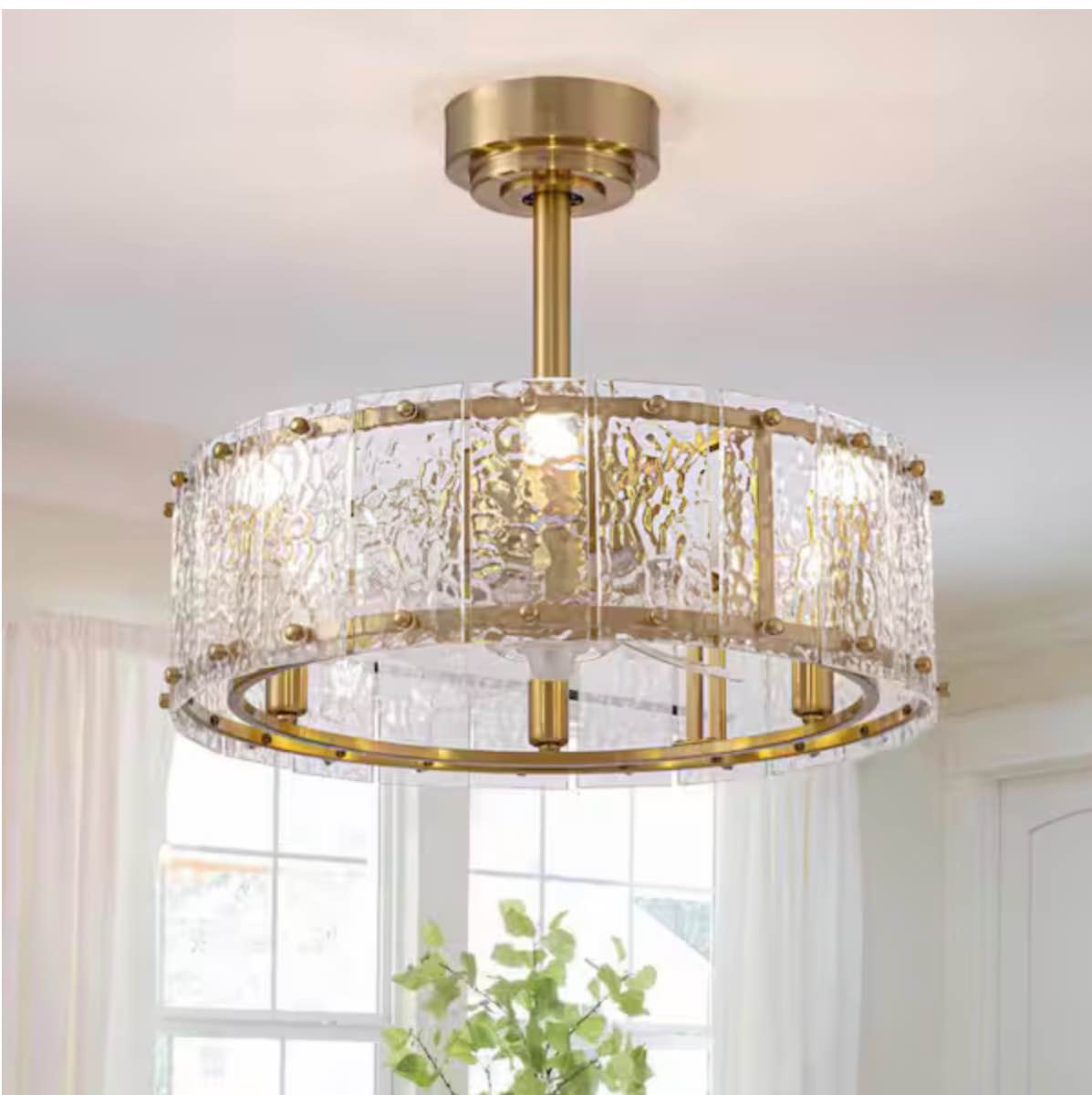 6 - light dimmable drum chandelier