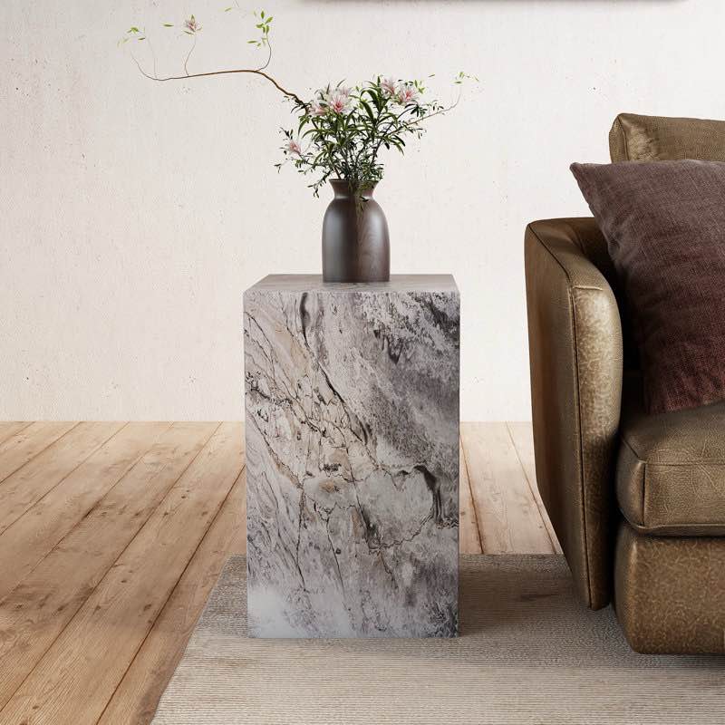 chiel 20" tall end table & mdf coffee table with stylish texture des 