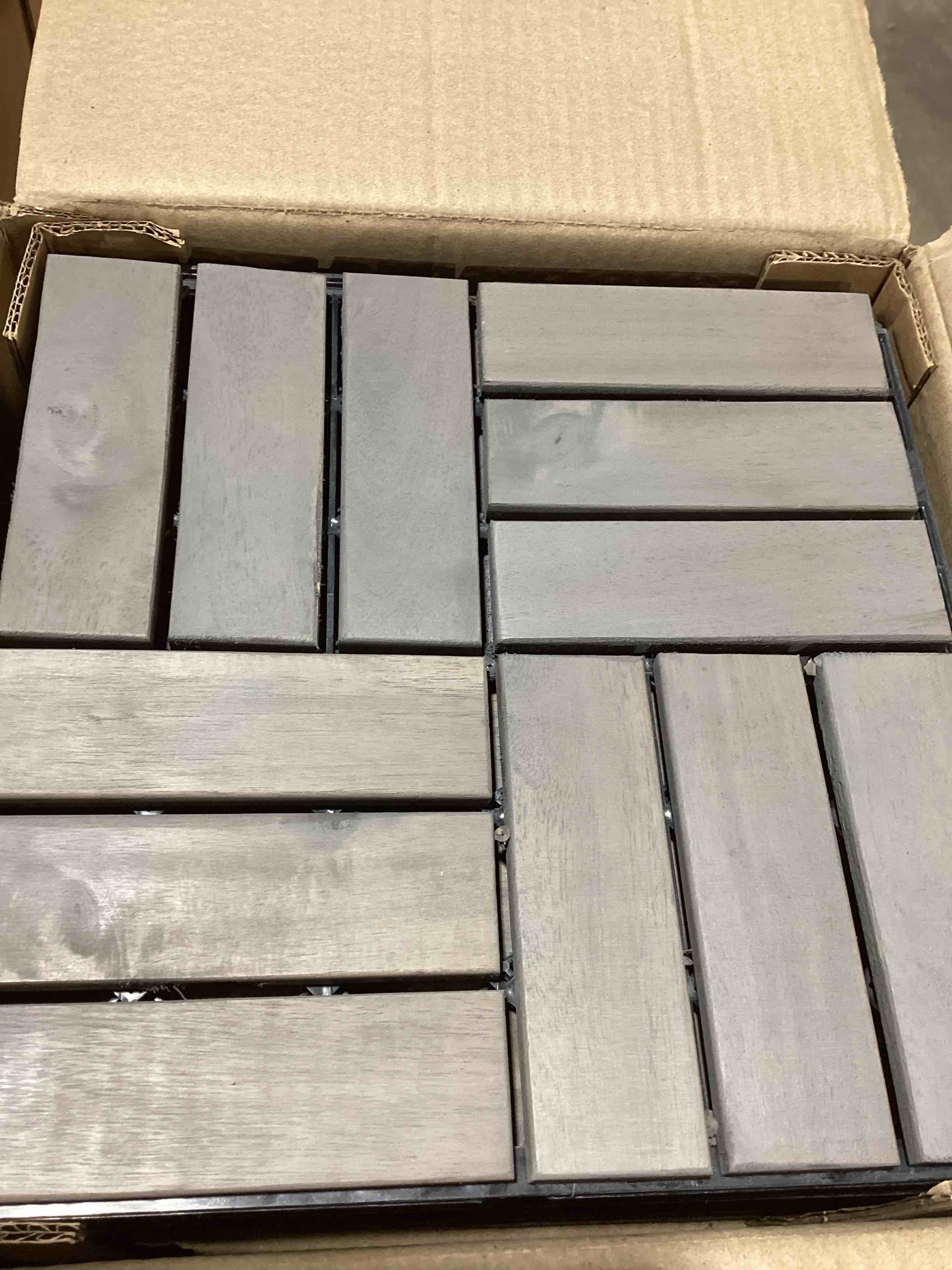 Condition photo showing New/Like New for  20 pcs interlocking deck tiles checker pattern, 12" x 12"