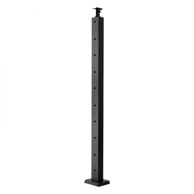 36" level drilled cable railing post for deck railing