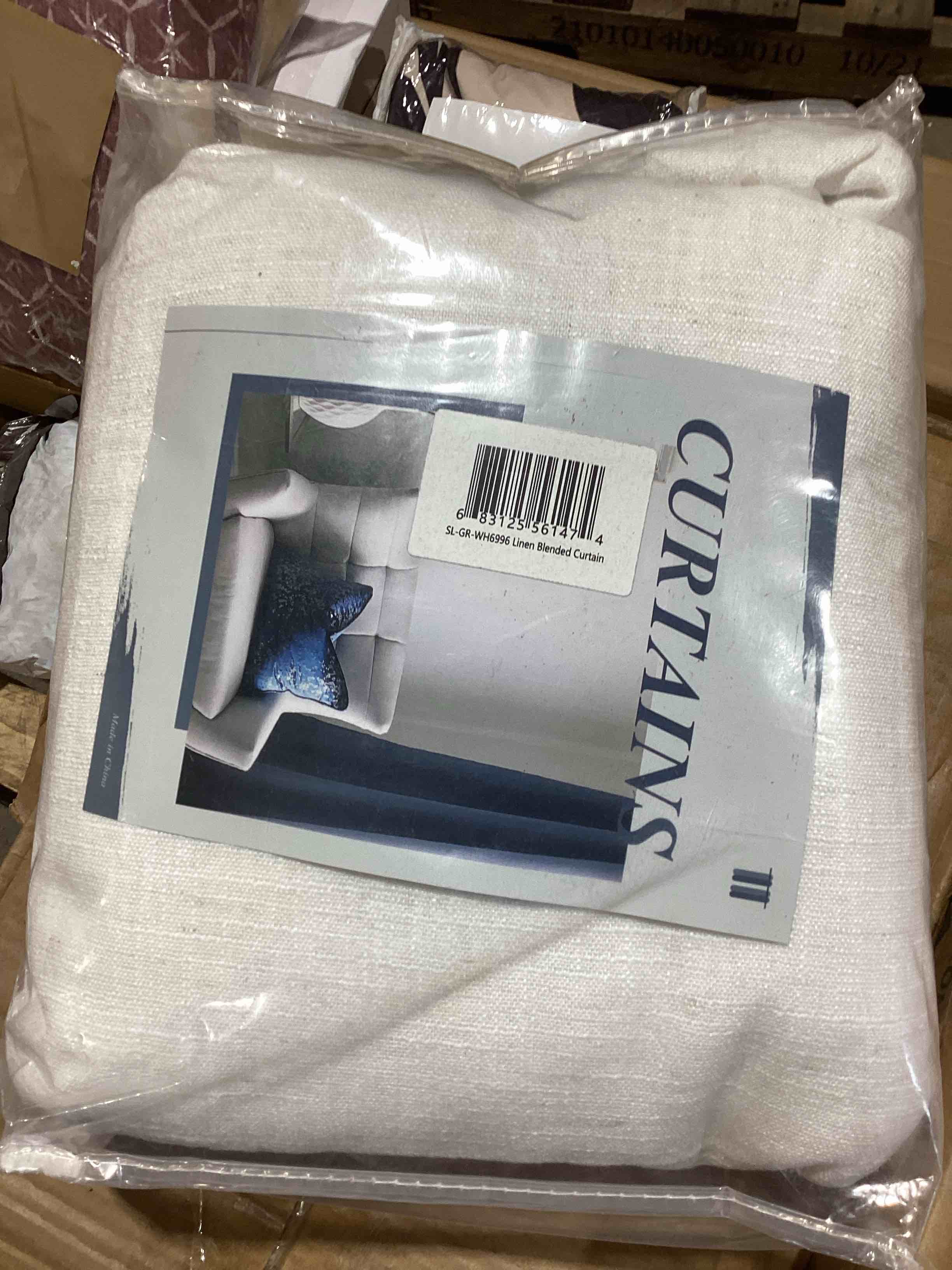 Condition photo showing New/Like New for kambi slub textured linen blended semi-sheer grommet curtain pair (set of 2)