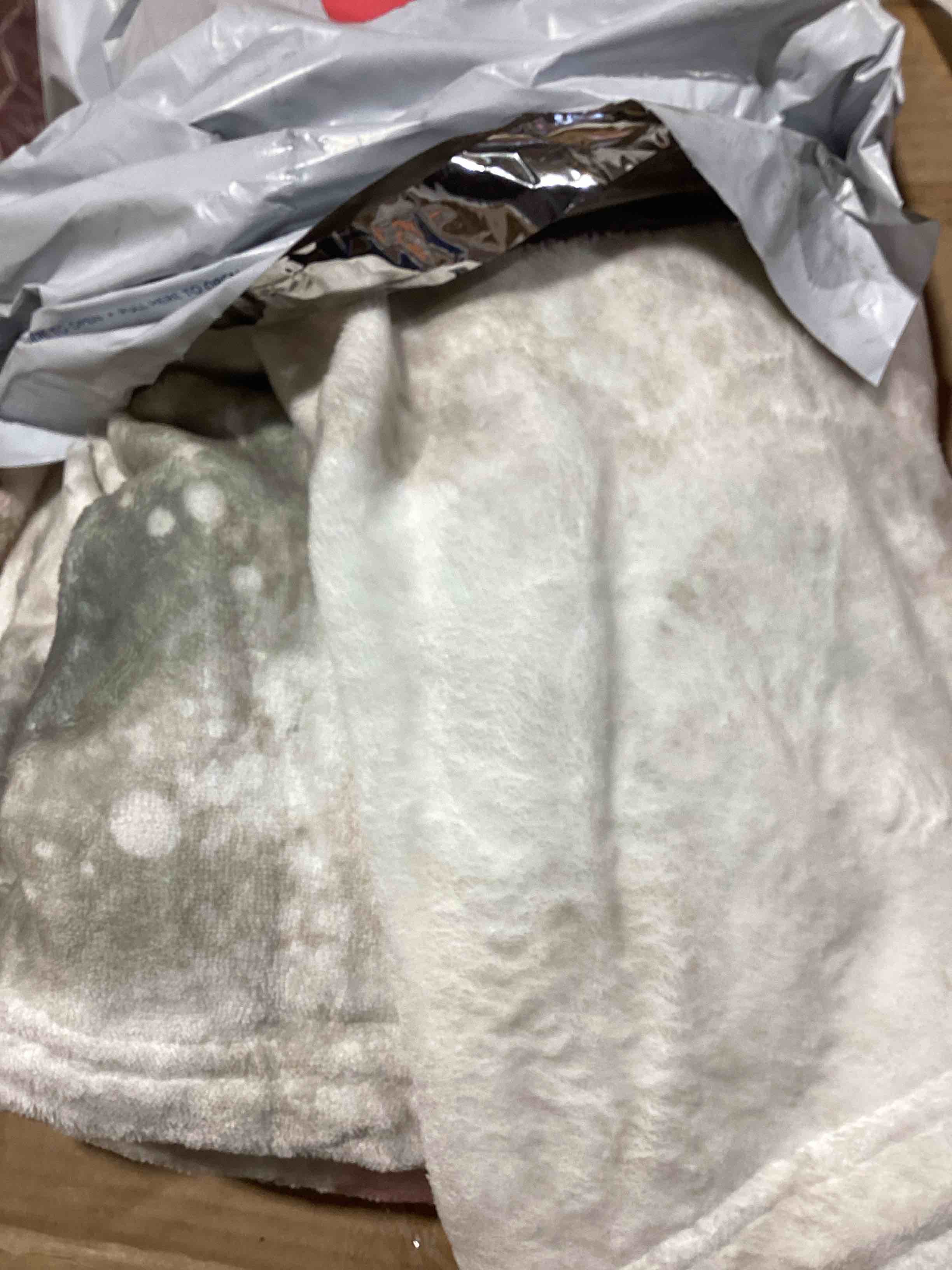 Condition photo showing Good Condition for soft floral abstract blush and sage throw blanket