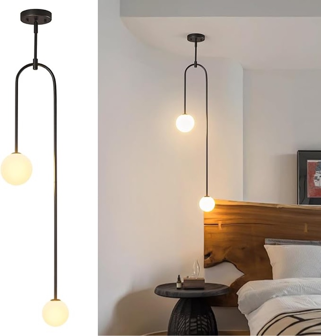 Modern Glass Pendant Light 2 Light Mid Century Chandelier Small Glass  similar to the photo 