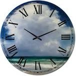 beach clouds i! - traditional wall clock