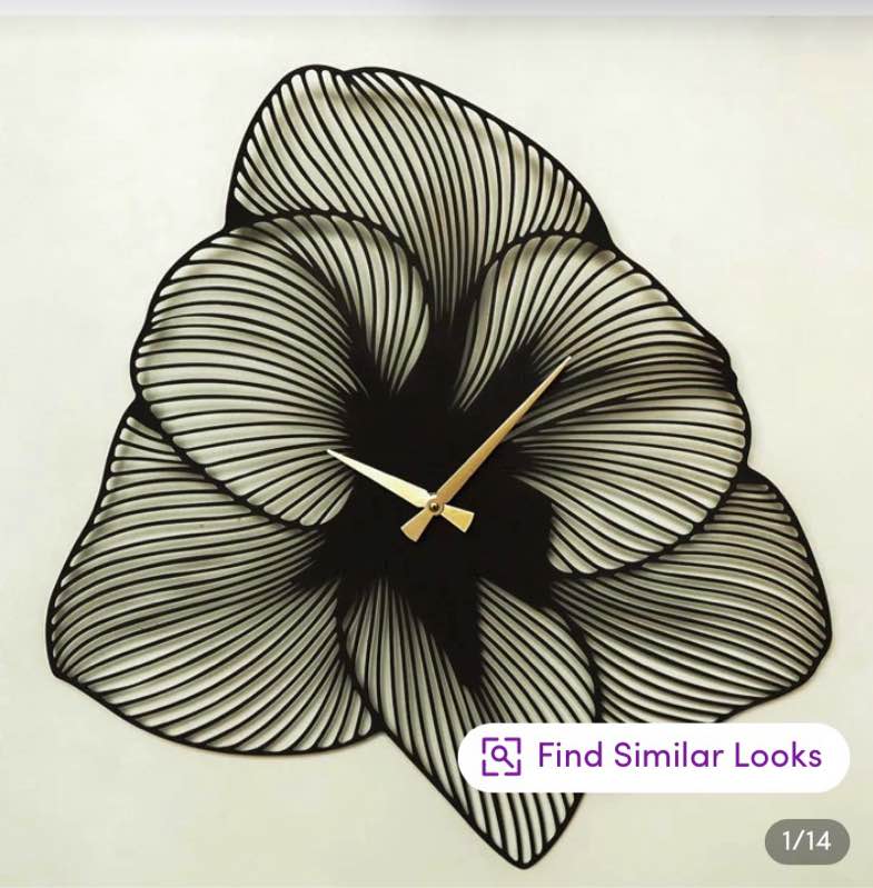 azalea metal wall clock - silent clock mechanisr