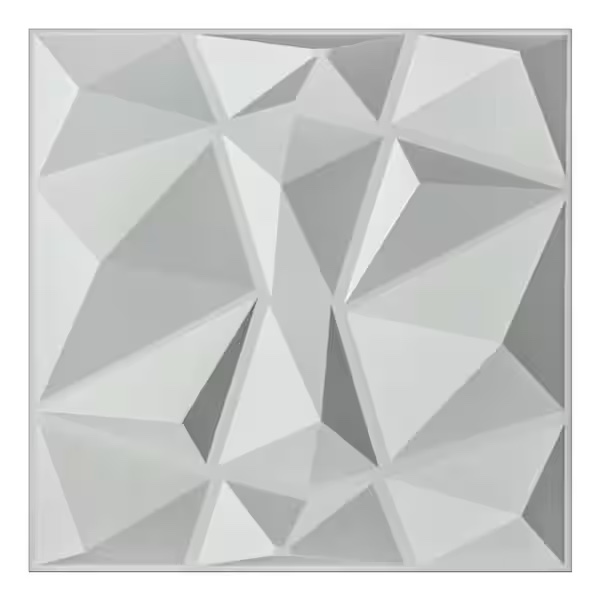 3D WALL PANEL Art3dwallpanels 33 Pack 3D Wall Panel Diamond for Interior Wall Décor, PVC Flower Textured Wall Panels for Living Room Lobby Bedroom Hotel Office, White, 12''x12'' 