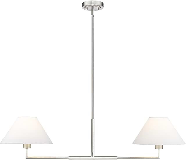 lite leila brushed nickel 42 in 2 light chandelier