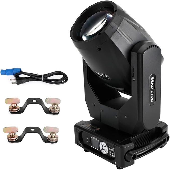 topteng 275w moving head dj lights - 10r beam light effect, 14 gobos, 14 colors, double prism, linear zoom, frost & rainbow wheel - professional stage spotlight for disco, party, club, ktv, live show