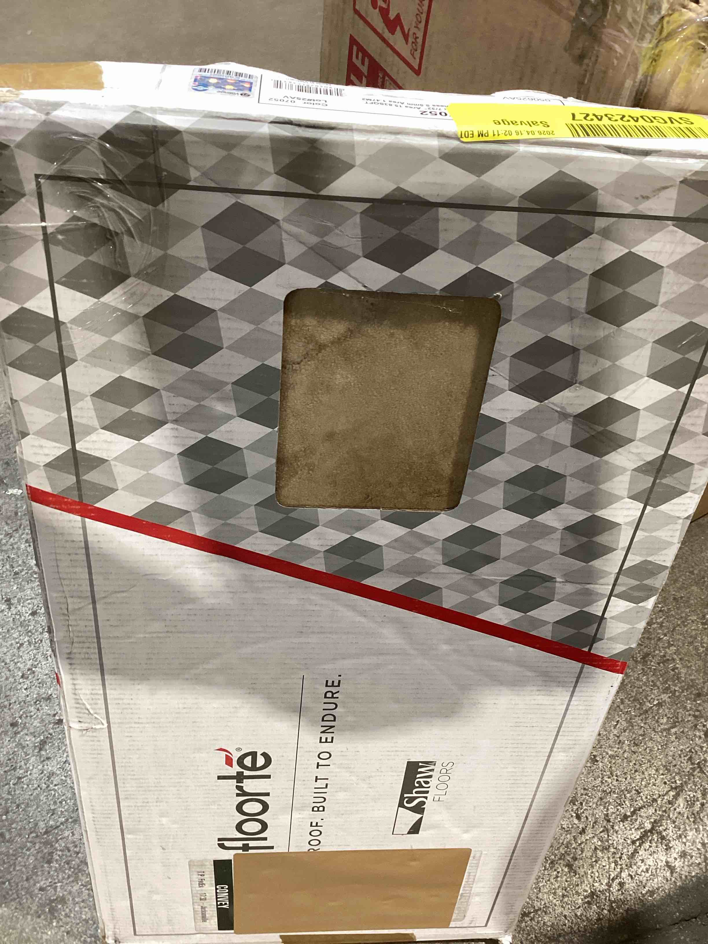 Condition photo showing New/Like New for shaw 1022v paragon tile plus 12  x 24  smooth vinyl flooring - clay