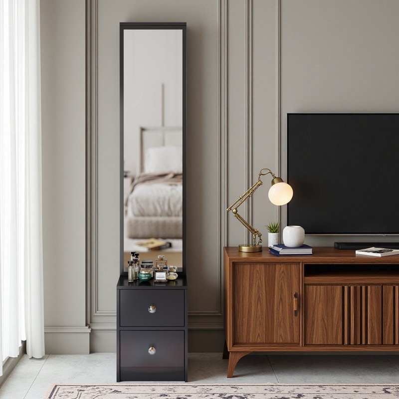Simple Stylish Full Body Dressing Mirror Cabinet with Extra Large Mirro