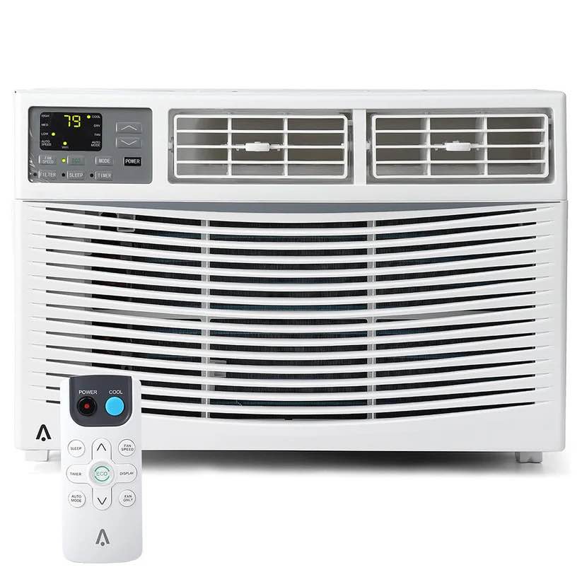 garvee 8000 btu window air conditioner u-shaped with rc, high-efficiency cooling small window air conditioner with remote control and washable filter, quiet operation, cooling up to 250 sq ft, 115v/60hz