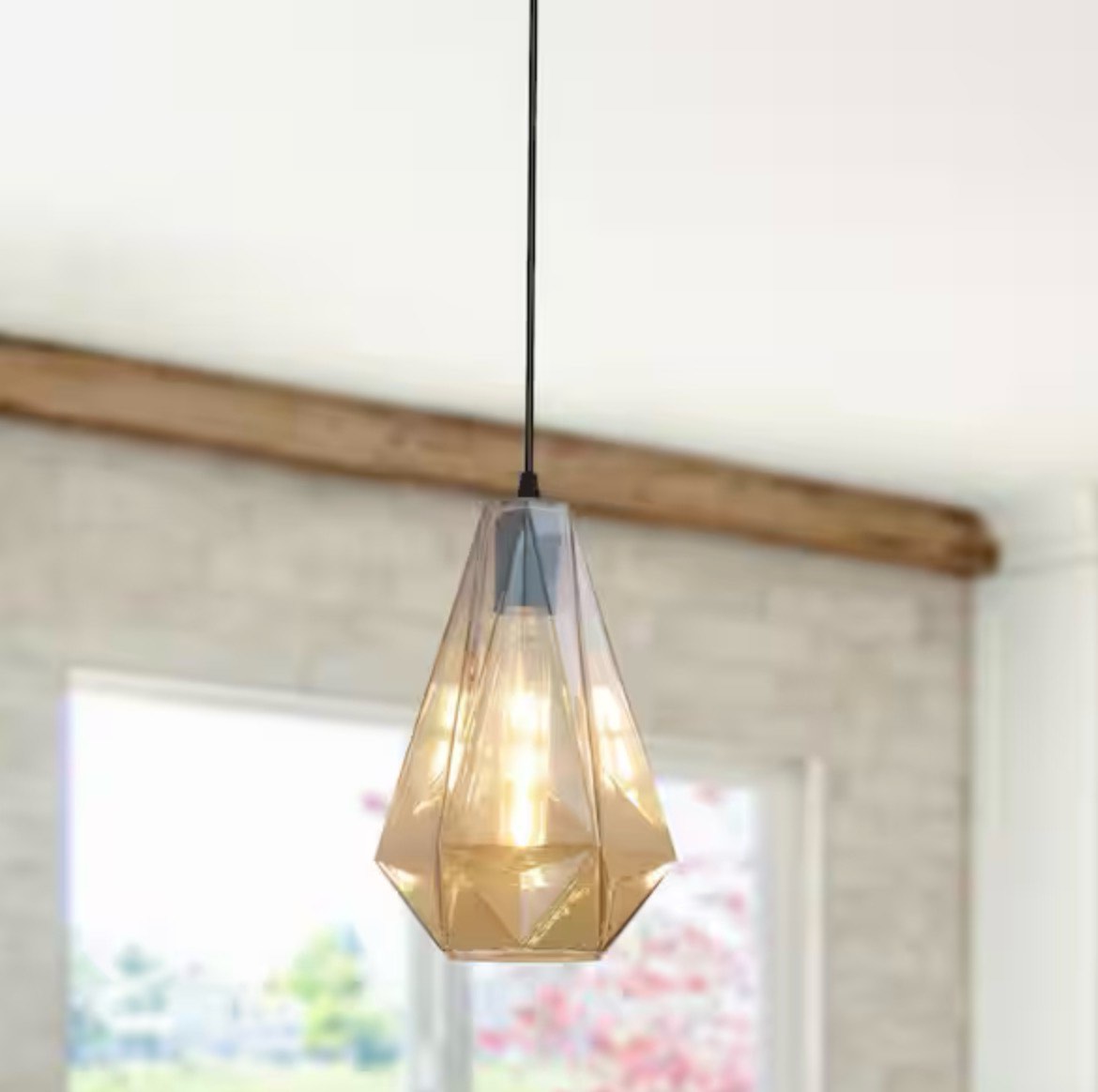 Light Black Industrial Hanging Mini Pendant Light Chandelier with Amber