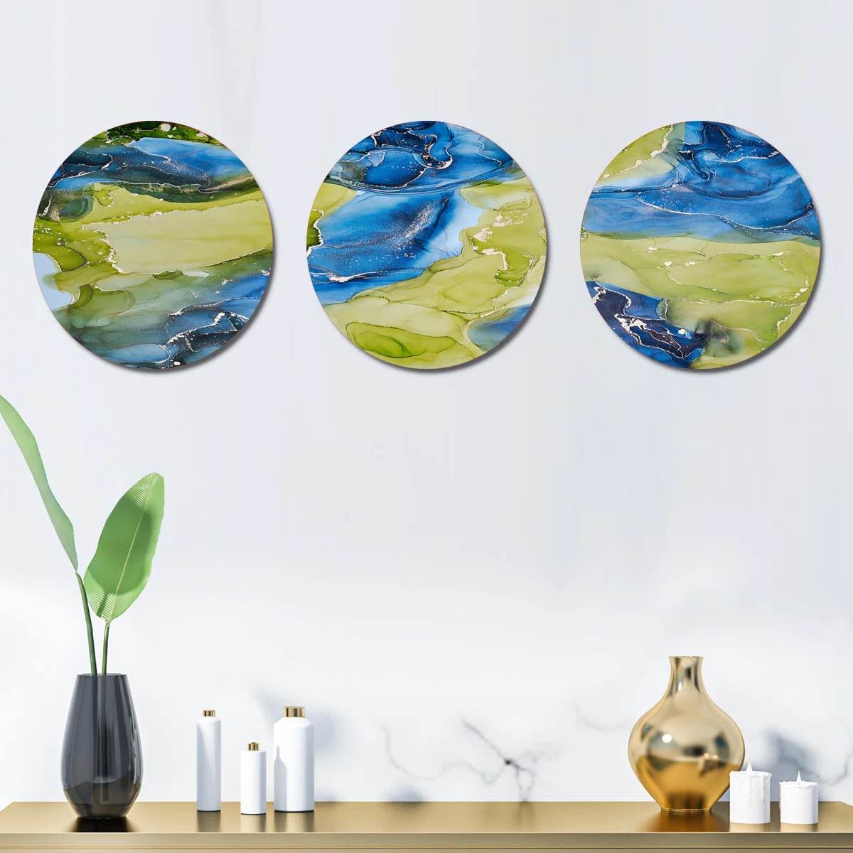 Glam Abstract Wall Decor on Metal 2 piece 
