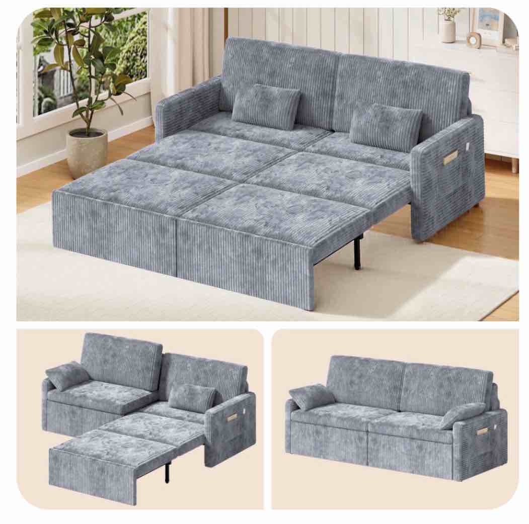 sleeper sofa dark grey soft ( incomplete)