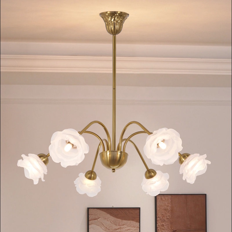 Mid - century Modern 6 - Light Dimmable Chandelier 