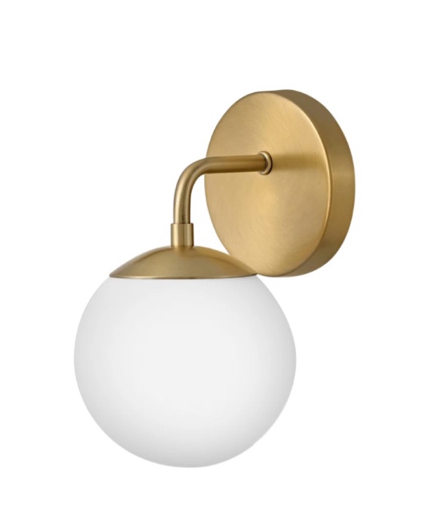Modern Globe Glass Wall Light In Brass 2 pack 