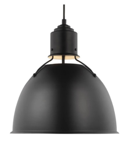 generation lighting 6680301 huey 15  wide pendant - black