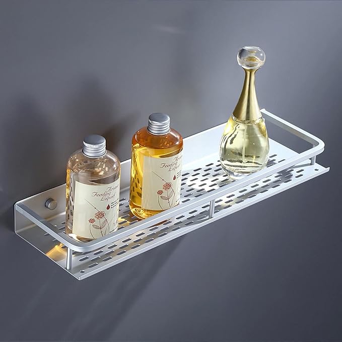 Shower Caddy Shelf Corner Shower Shelf No Drilling Bathroom Shower Organizer,Adhesive Wall Mounted Shower Storage Rack for Inside Shower Shelves for Toilet,Shampoo,Dorm and Kitchen - Stainless Steel color beige 