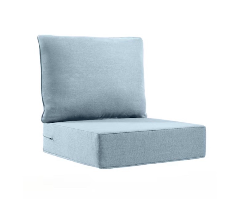 Carolina 24 in. x 24 in. x 6 in. Olefin 2-Piece Deep Seating Outdoor Lounge Chair Sofa Cushion in BabyBlue by Gymojoy