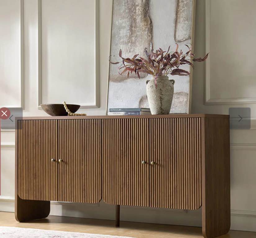Paula Versatile Buffet Cabinet Sideboard with Adjustable Shelves, Cable Management