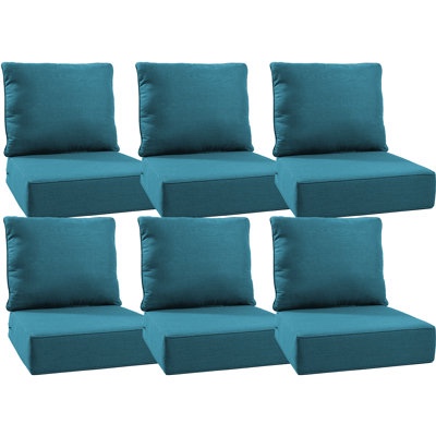 7 Pieces Patio Furniture Cushions-Peacock Blue 
