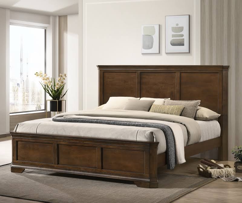 King-size Headboard and Footboard  color grey  rustic incomplete  